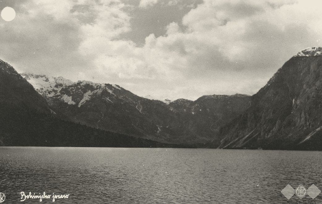 Lake Bohinj and its mountains, postcard